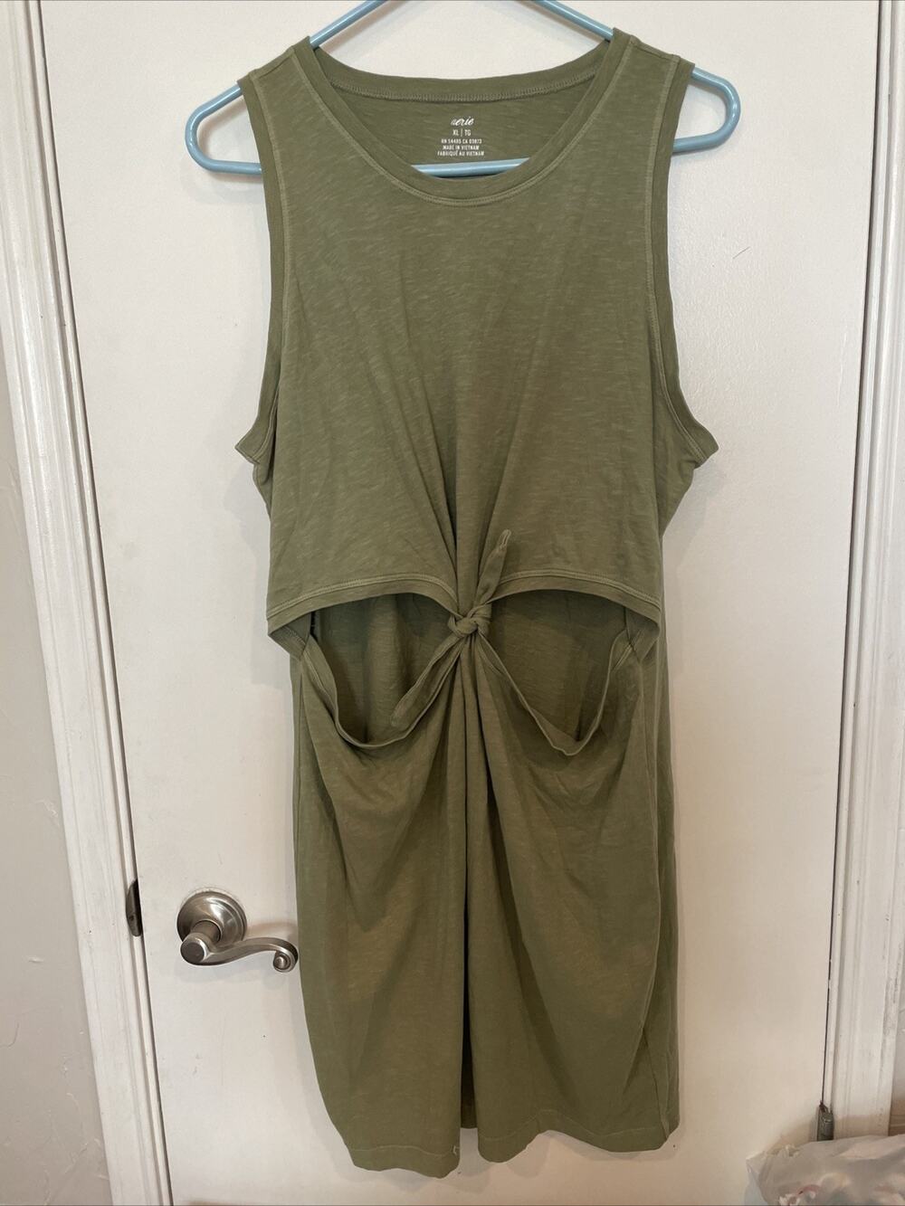 Aerie Dress Tank Size XL X Large Sage Green Side Cut Outs Slits NWOT